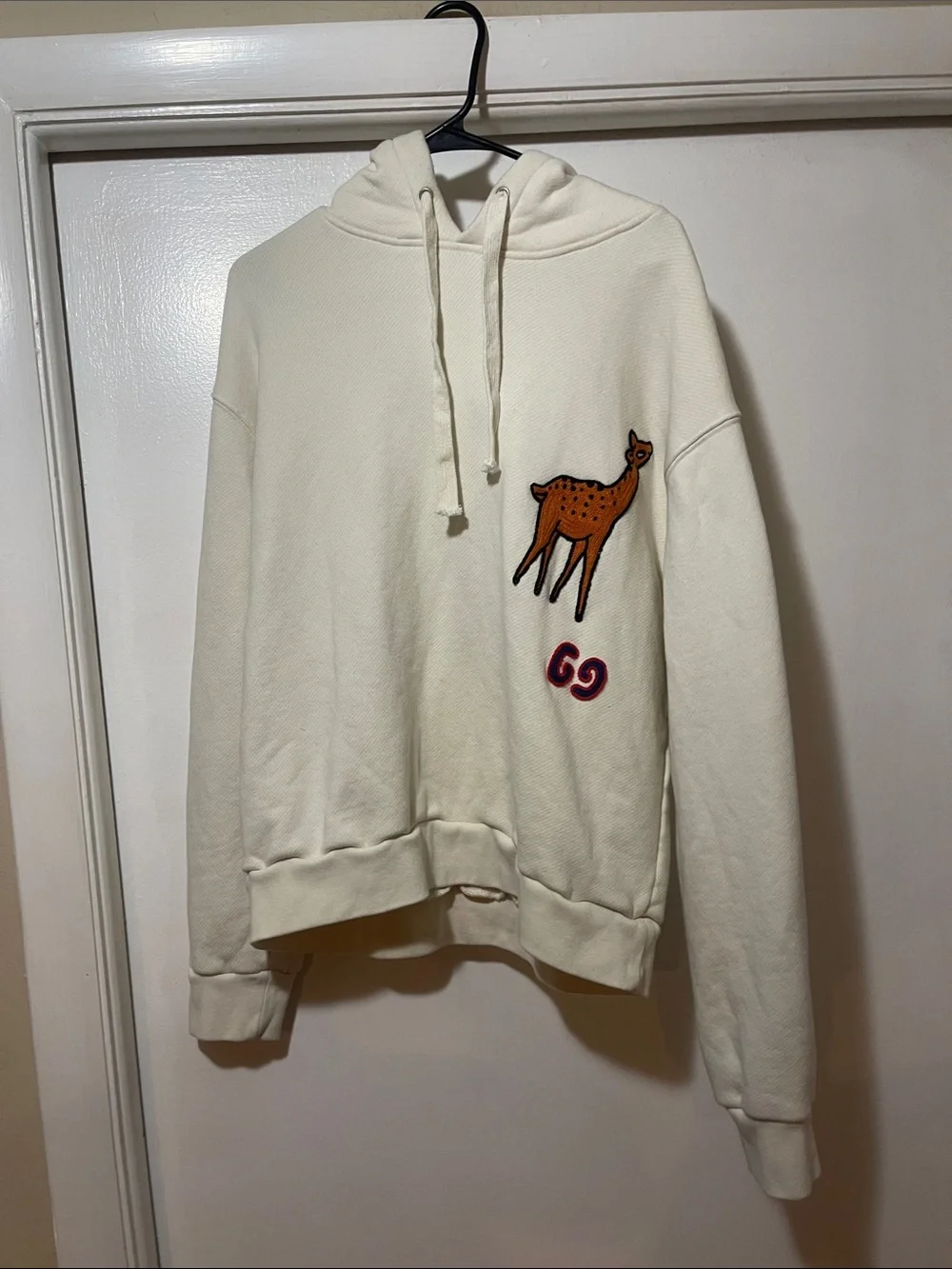 Gucci Cream Hoodie with Deer size medium